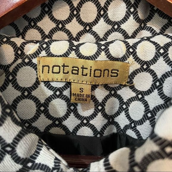Notations silver with black circle design 3/4 sleeves big buttons crop blaze - Picture 5 of 9